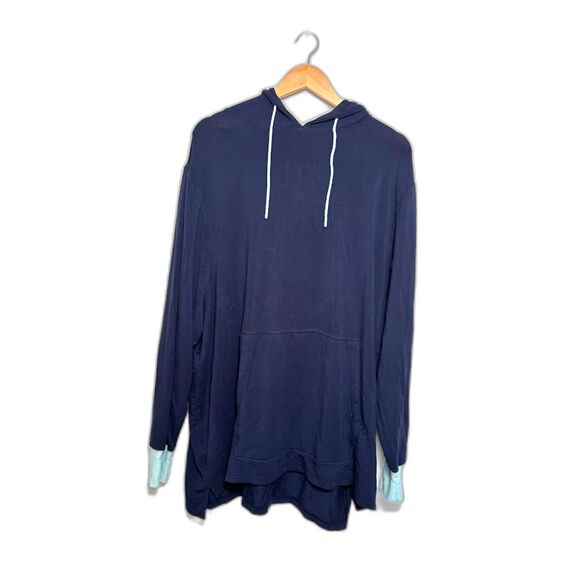 Jambys House Hoodie Navy Blue Teal Size 3xl Modal Loungewear Sleepwear cozy - Picture 2 of 3
